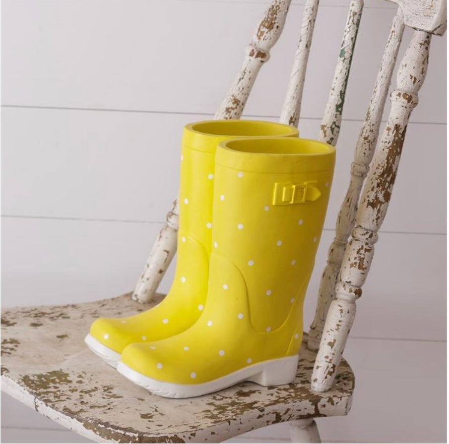 Polka Dot Planter Rain Boots