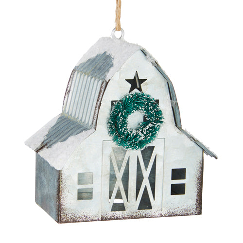 3.5" galvanized barn ornament