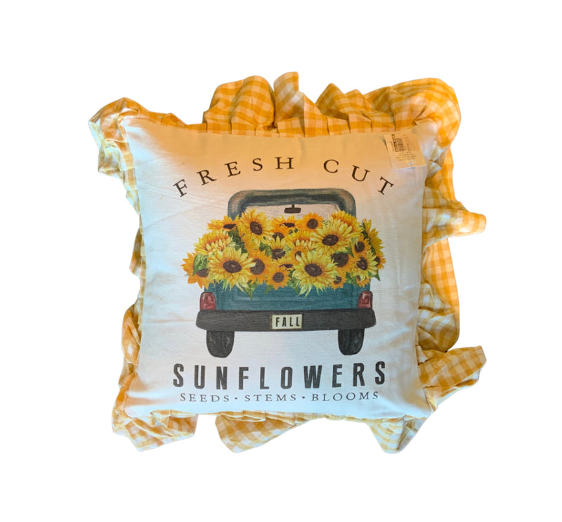 Fresh Cut Sun Flowers Pillow
