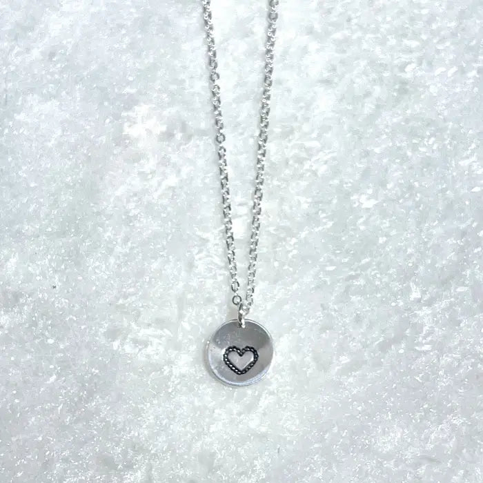 Heart stamped 20” necklace