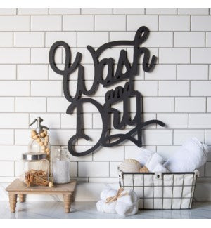 Wood Word Art “Wash And Dry”