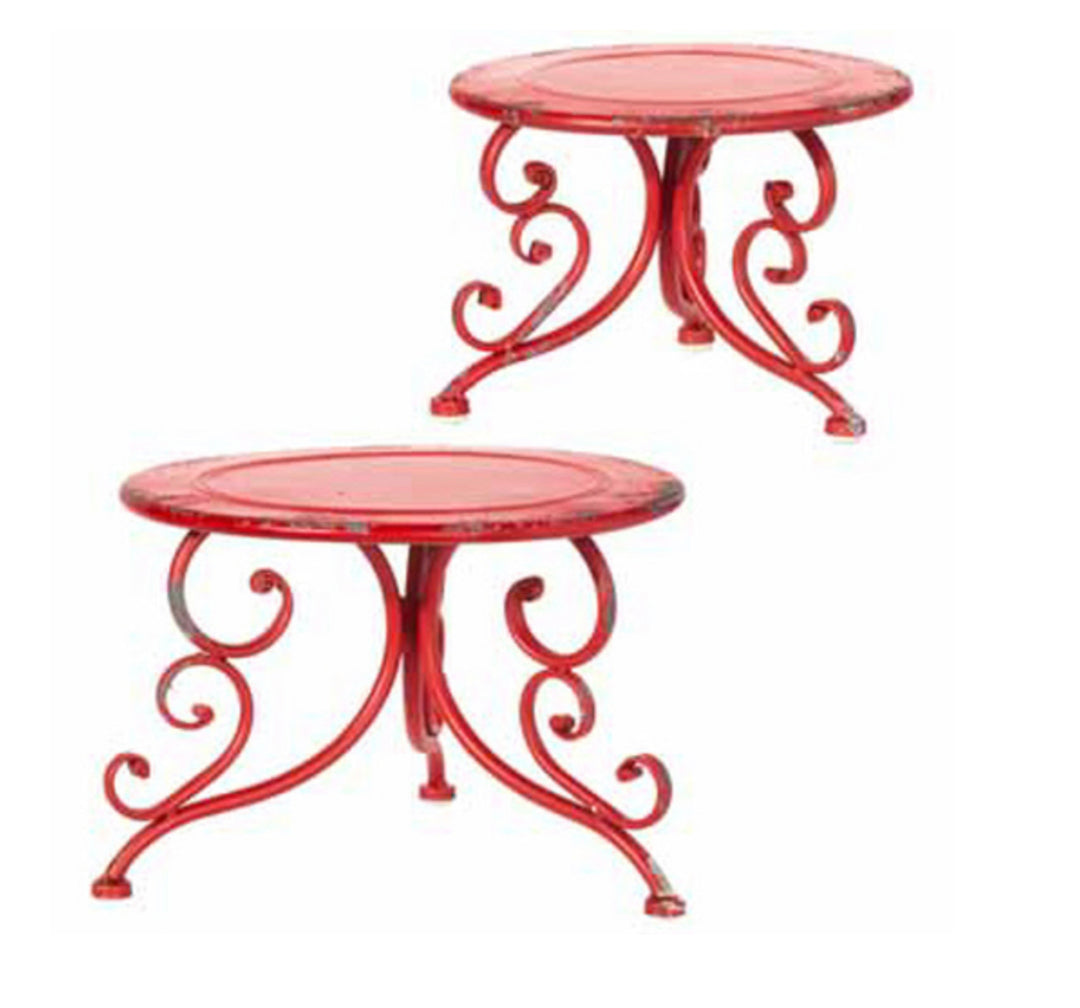 Red Distressed Risers