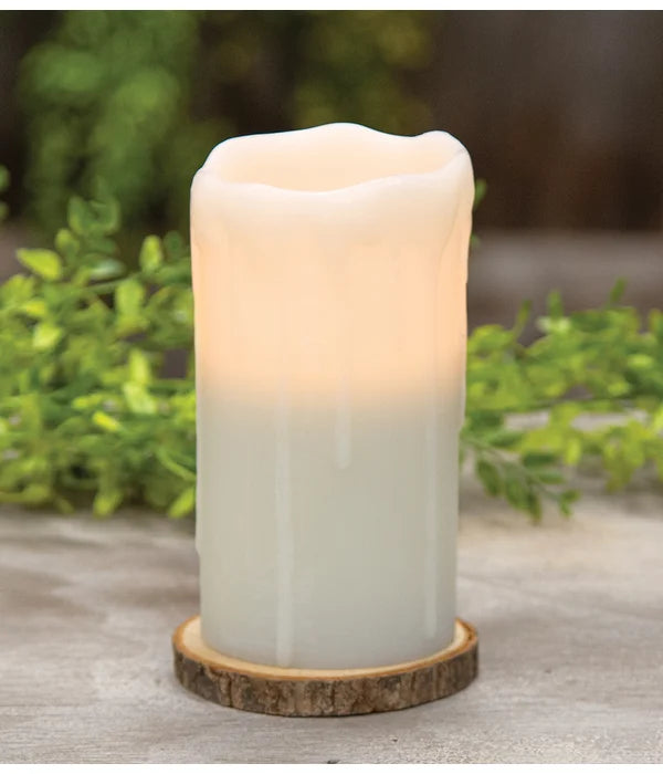 White Dripped Pillar Candle
