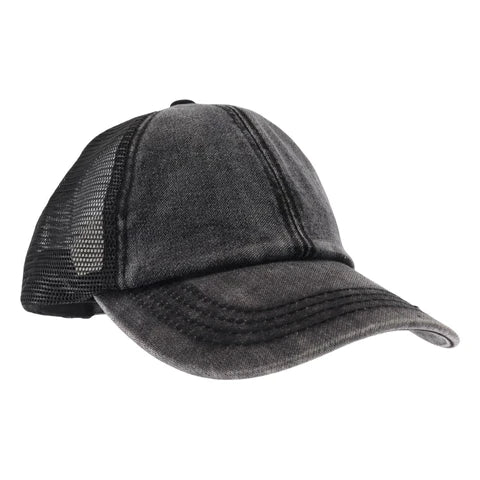 CC Stonewashed Mesh High Pony Ball Cap