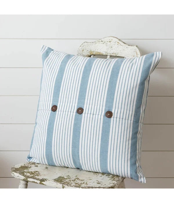 Blue Striped Grain Sack Pillow