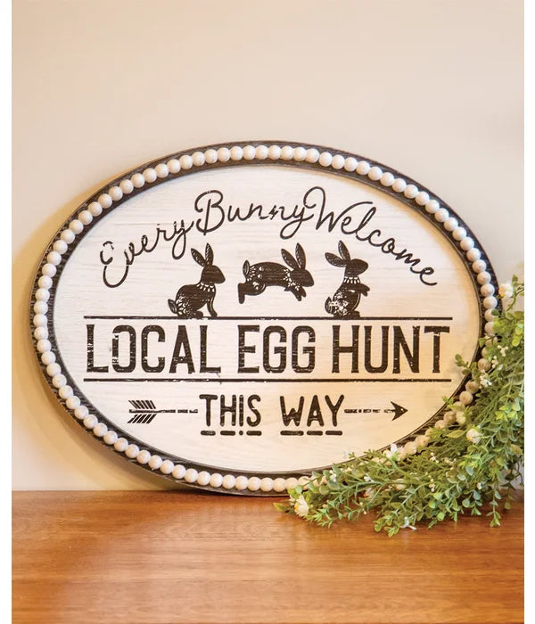 Local Egg Hunt Beaded Sign