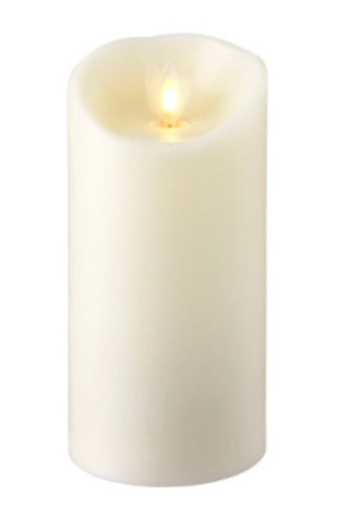 Moving Flame Ivory Pillar Candle vanilla scented