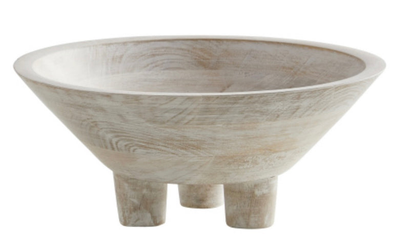 Footed Wooden Bowl