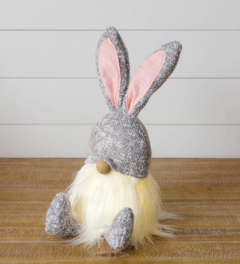 Lighted Grey Bunny Gnome