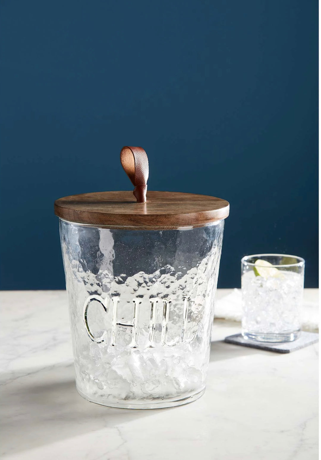 Textured Glass Ice Bucket