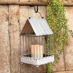 Shabby Chic Ornate Bird House Lantern