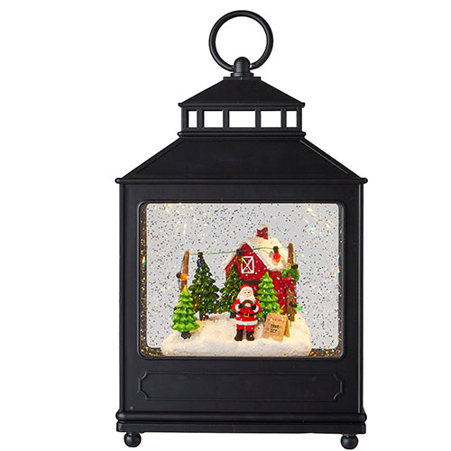 Santa Tree Farm Lighted Water Lantern