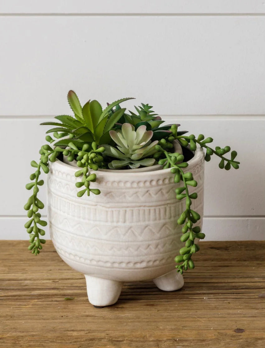 Footed Aztec Planter
