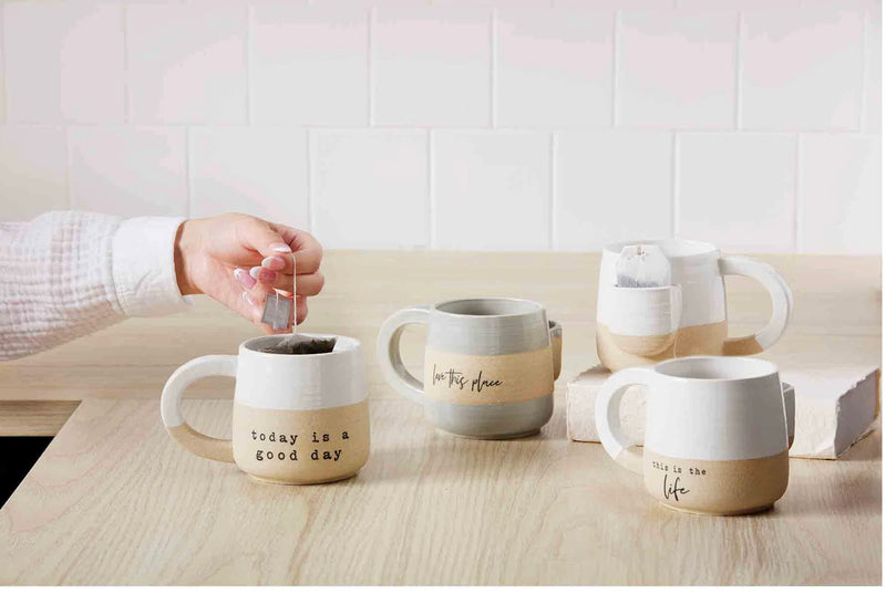 Stoneware mug w/ teabag