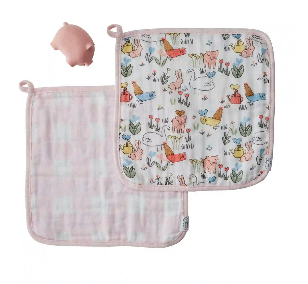 Pig Washcloth and Toy Set