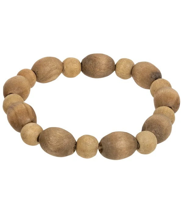 Wooden Natural Bead Candle Ring