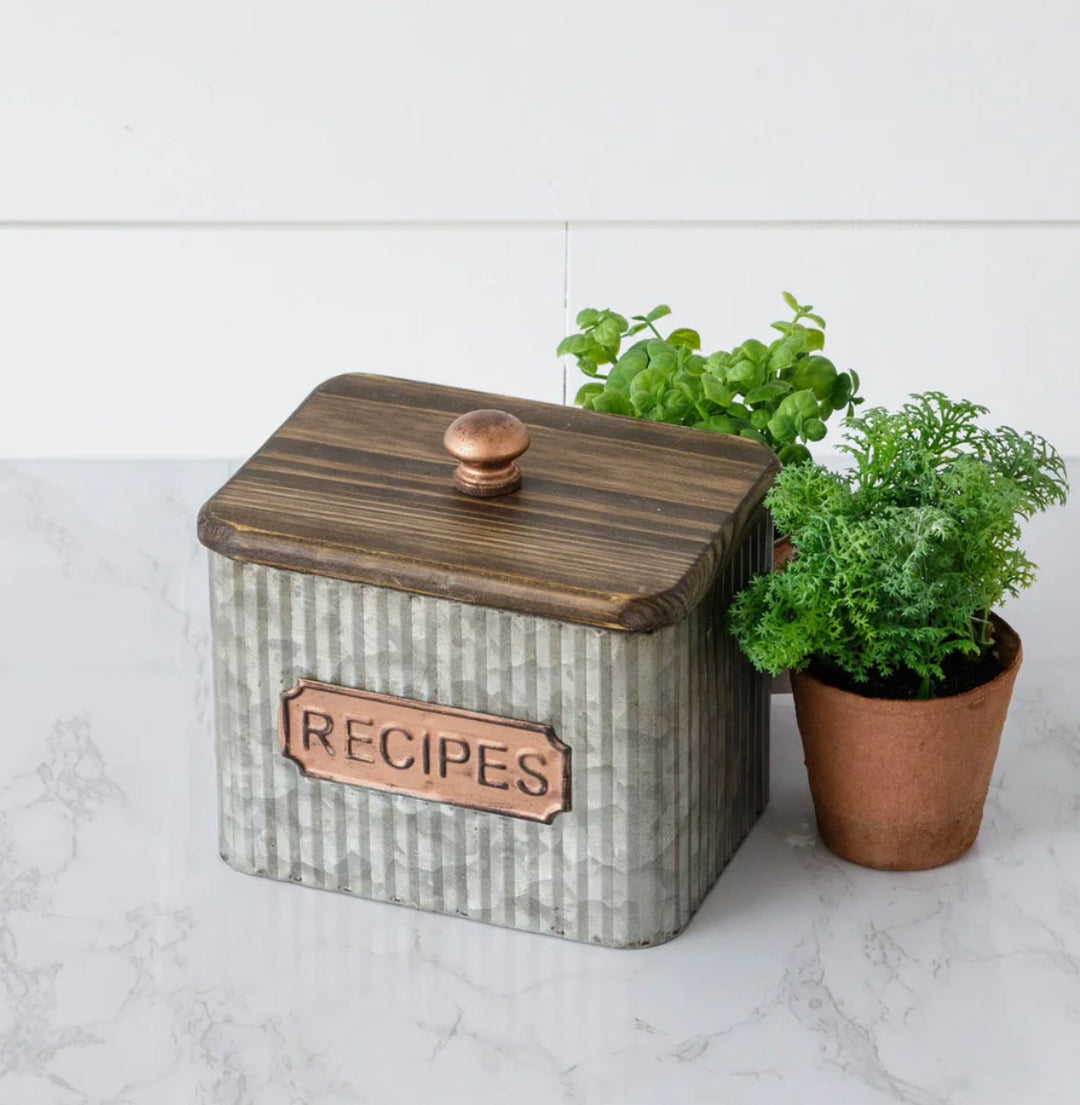 Recipe Card Holder Corrugated Metal