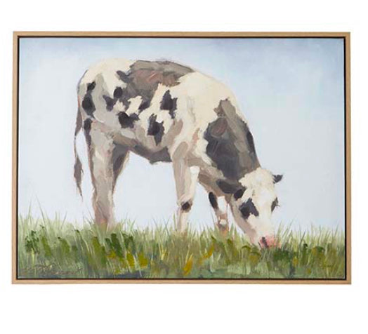 Grazing Cow Canvas 23.5X17.5in