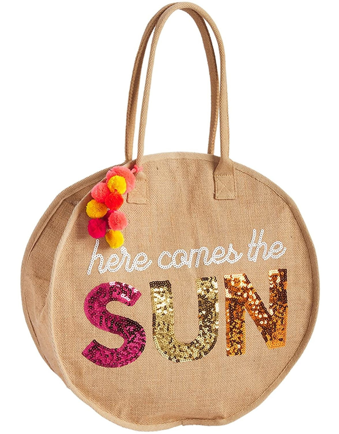 Sun sequin jute tote