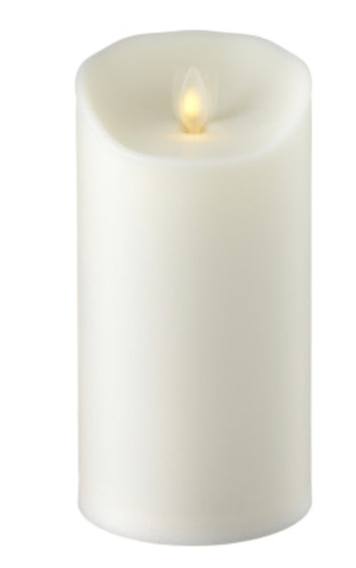 Moving Flame Outdoor Ivory Pillar Candle
