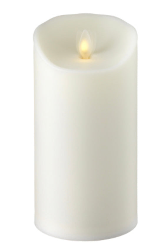 Moving Flame Outdoor Ivory Pillar Candle