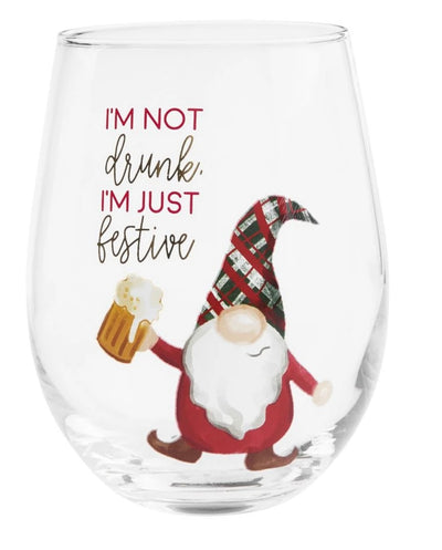 Christmas Wine Glass