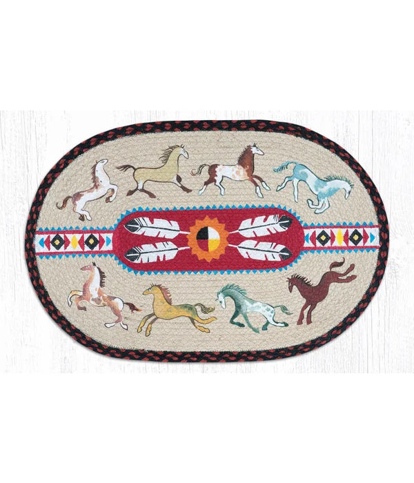 Native Horse 20X30 Oval Rug 