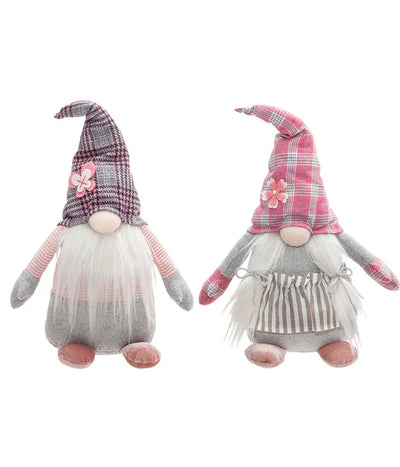 Fabric Spring Gnome plaid hat