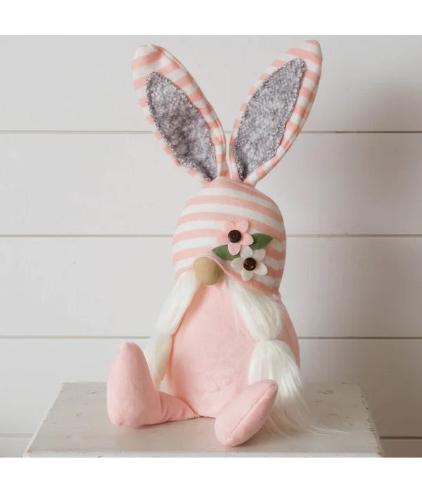 Lighted Pink Gnome W Bunny Ears