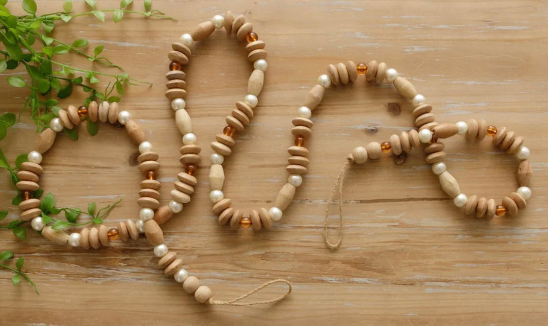 Farmhouse Wood & Pearl Bead