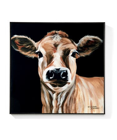 Epoxy Wall Cow Art 20X20in