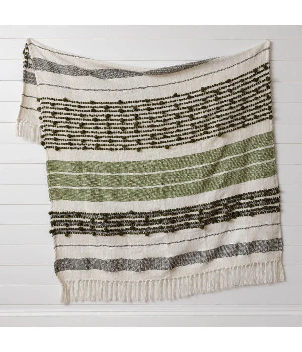 Green Stripe Loop Throw