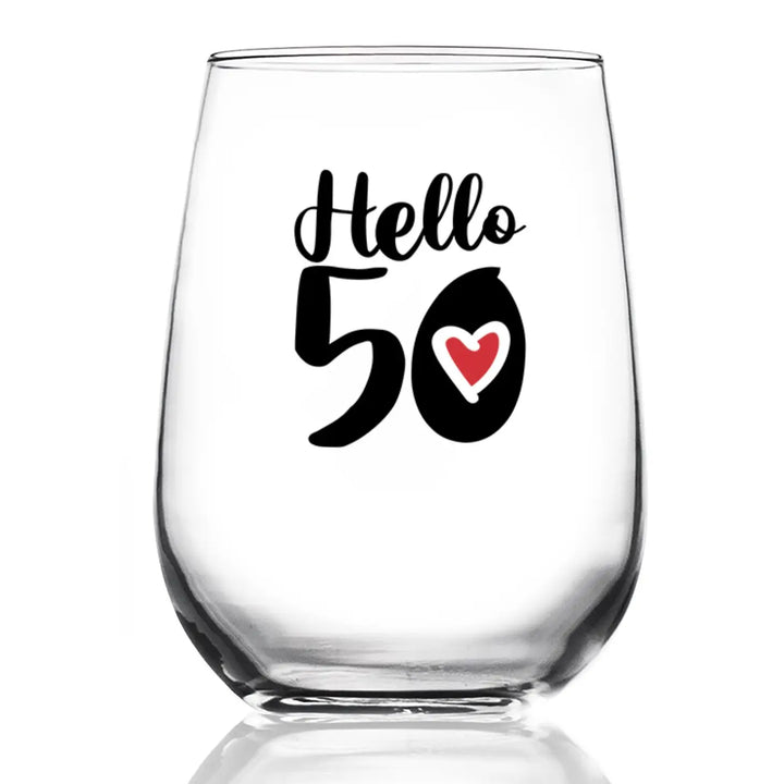Hello Birthday Wine Glass